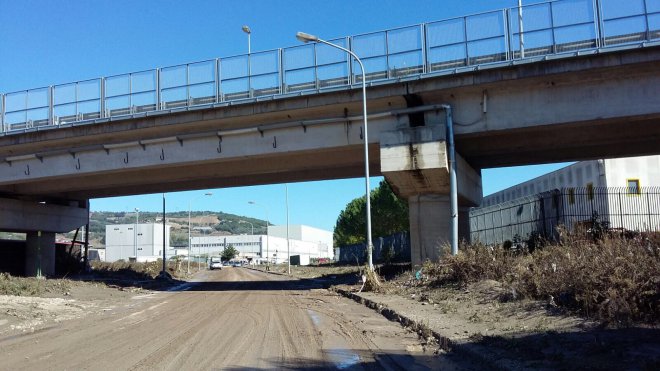 La zona di Ponte Valentino alluvionata