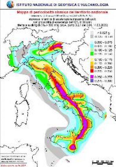 mappa rischio sismico in italia