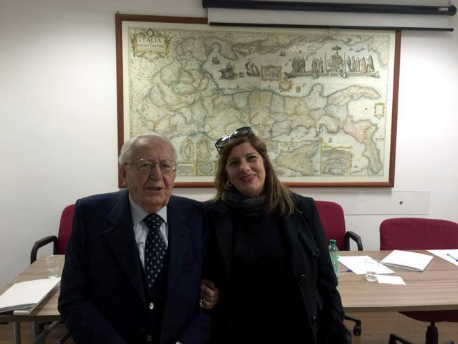 Rosaria Pisaniello e il presidente Igi Giuseppe Zamberletti