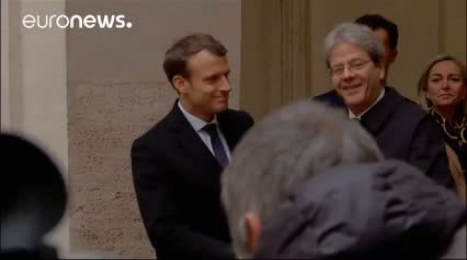 Macron a Roma da Gentiloni