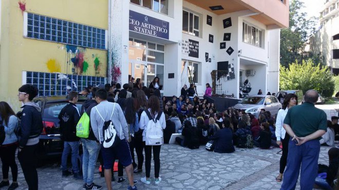 Studenti in protesta al Liceo Artistico