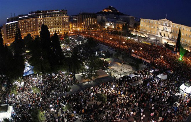 una delle tante manifestazioni di questi giorni in Grecia