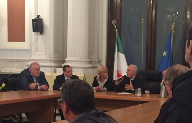 Alluvione a Benevento. Il presidente della Regione Campania, Vincenzo De Luca presiede un vertice speciale in Prefettura