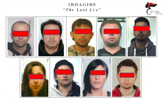 Carabinieri Salerno. Indagine The Last Lie: i 9 arrestati