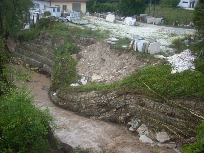 Alluvione a Benevento ottobre 2015. Frana in un torrente a S. Marco dei Cavoti