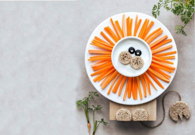 Leone - Ricetta  pinzimonio di carote con feta montata e yogurt greco 
