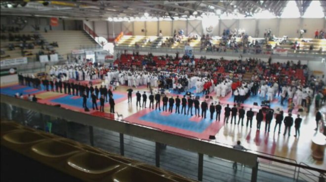 Palasport di Osimo alla cerimonia di apertura degli italiani