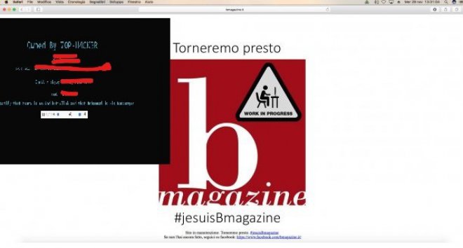 BMagazine, home provvisoria dopo hackeraggio Isis