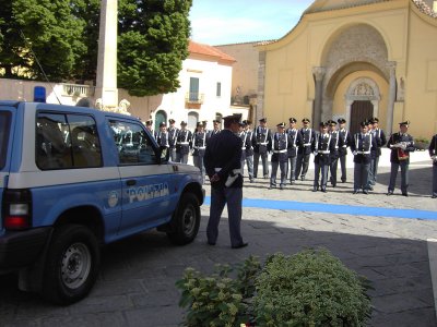 Lo schieramento della Polizia questa mattina