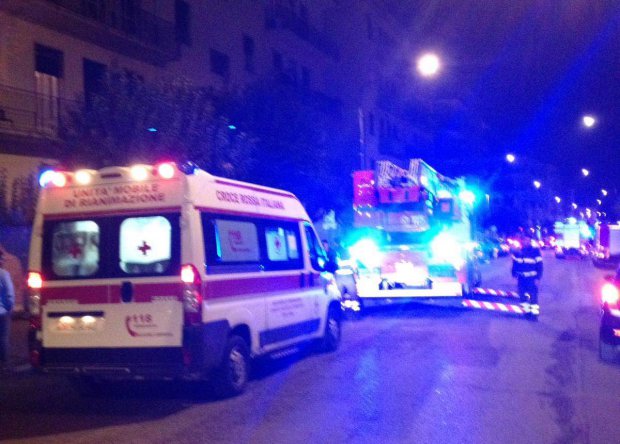 Vigili del Fuoco e 118 durante l'intervento