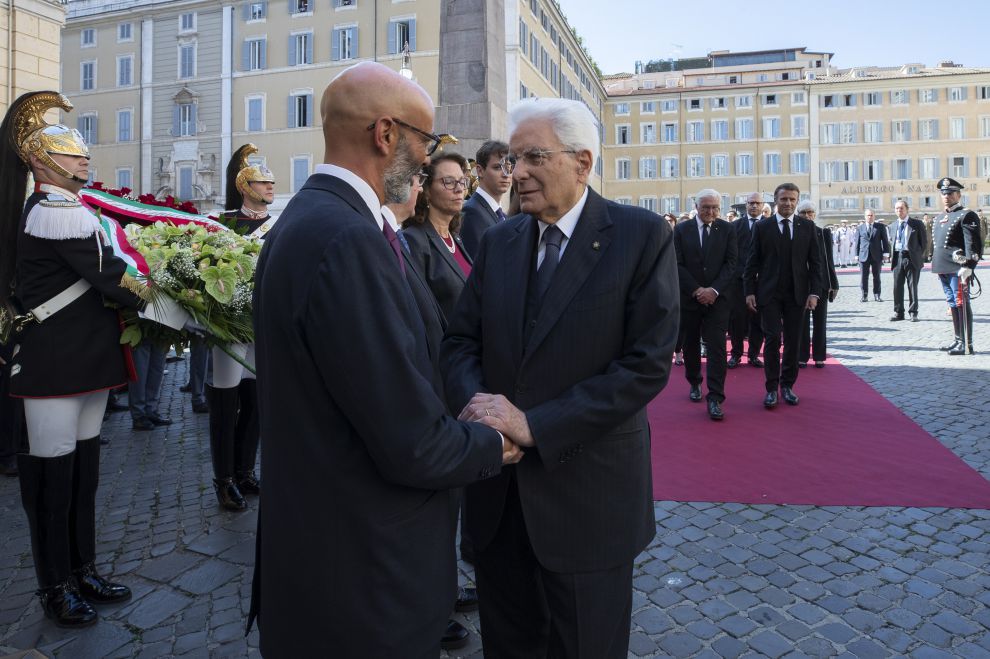 Il Presidente della Repubblica Sergio Mattarella con Giulio Napolitano
