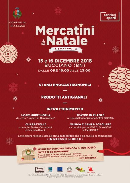 Mercatini di natale 2018 a Bucciano