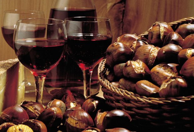 Vino novello e castagne