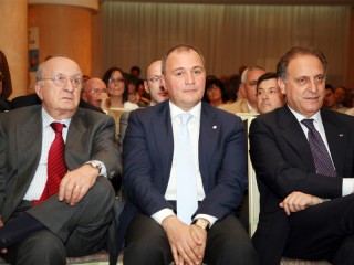 Da sinistra: Ciriaco De Mita, Gennaro Santamaria e Lorenzo Cesa