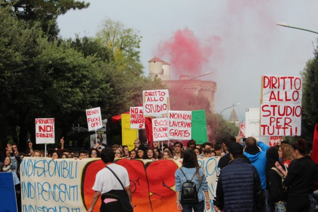 La protesta a Benevento
