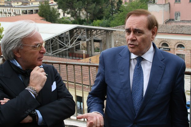 Diego Della Valle ricevuto dal sindaco di Benevento Clemente Mastella