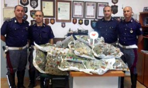 Viaggiava in auto con circa 22 Kg di marijuana. Arrestato napoletano