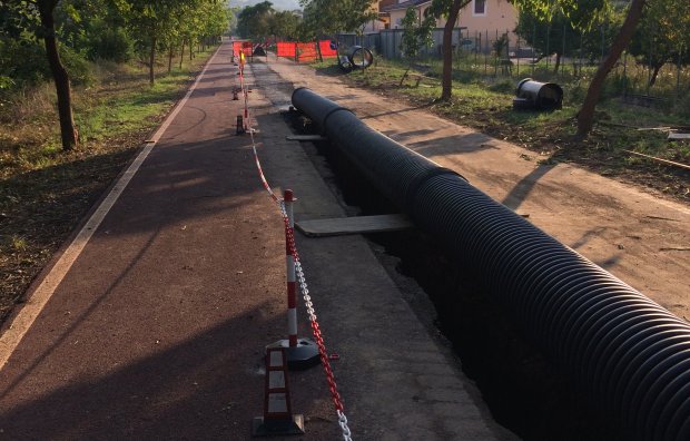 Lavori pista ciclabile contrada pantano