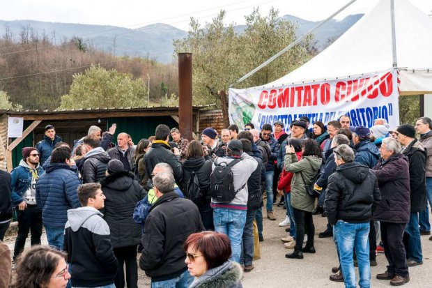 Protesta impianto compostaggio