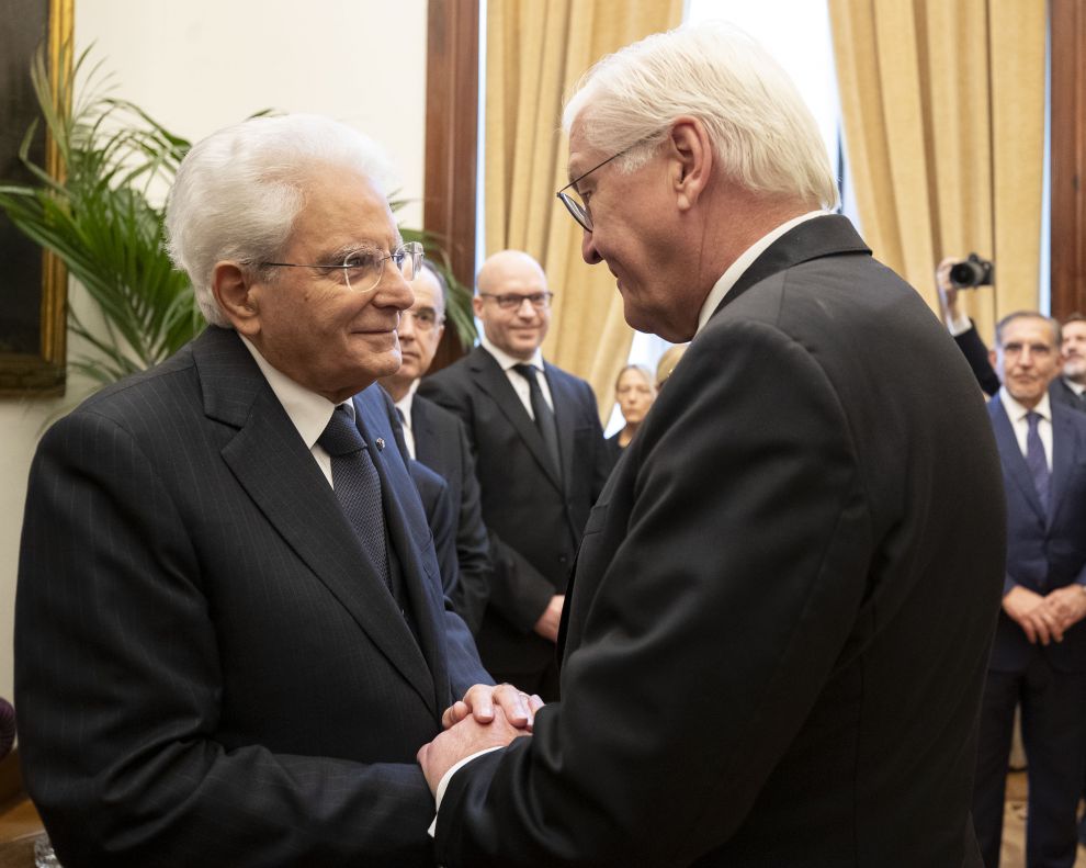 Il Presidente della Repubblica Sergio Mattarella con il Presidente della Repubblica Federale di Germania Frank-Walter Steinmeier 