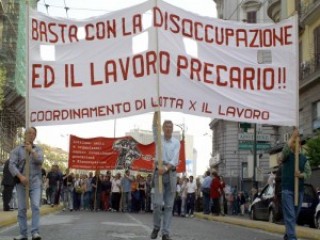 Corteo di disoccupati (foto di archivio)