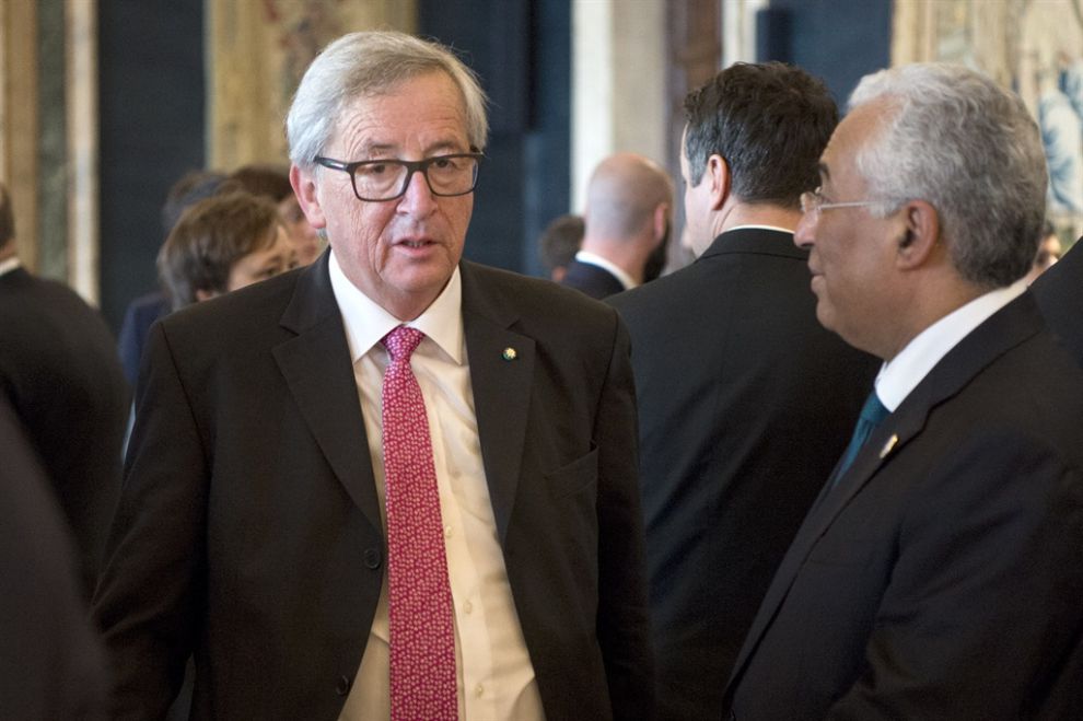 Il Presidente della Commissione europea, Jean Claude Juncker e il Primo Ministro della Repubblica Portoghese Antonio Costa al Quirinale