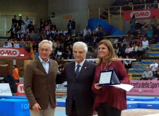 Gran prix premiazione Cristiana D'anna con presidente Agabio e Scotton