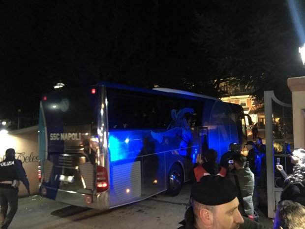 Arrivo del Napoli al Grand Hotel di Telese Terme