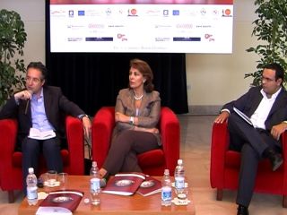 La conferenza di presentazione di 'Quattro Notti' 2008: da sinistra Fausto Pepe, Sandra Lonardo ed Elio Mastella
