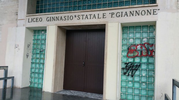 Benevento. Ripristinato il giorno della Befana l'ingresso del Liceo Giannone (6 gennaio 2016)